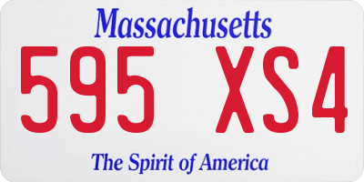 MA license plate 595XS4