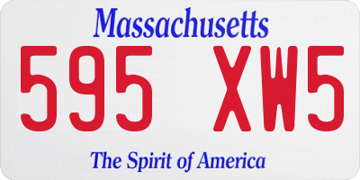 MA license plate 595XW5