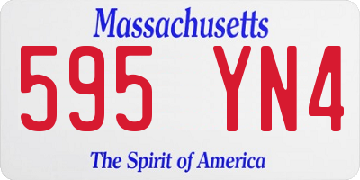 MA license plate 595YN4