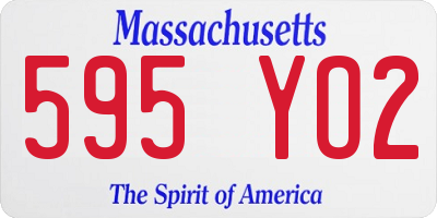MA license plate 595YO2