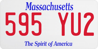 MA license plate 595YU2