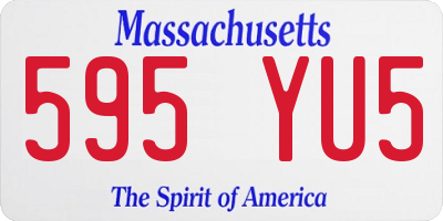 MA license plate 595YU5