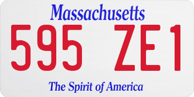MA license plate 595ZE1