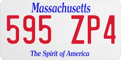 MA license plate 595ZP4