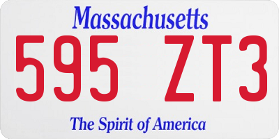 MA license plate 595ZT3