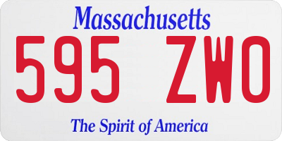 MA license plate 595ZW0