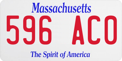 MA license plate 596AC0