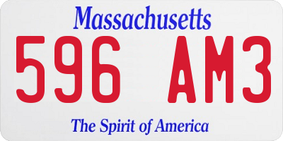 MA license plate 596AM3