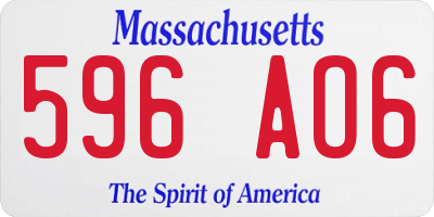 MA license plate 596AO6