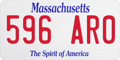 MA license plate 596AR0