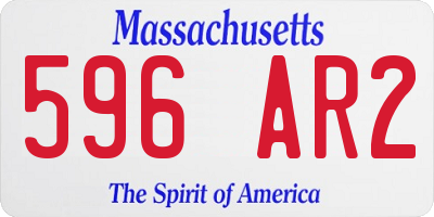 MA license plate 596AR2