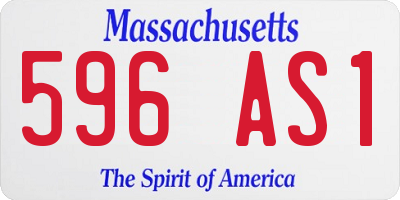 MA license plate 596AS1