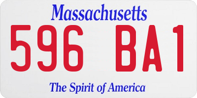 MA license plate 596BA1