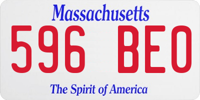 MA license plate 596BE0