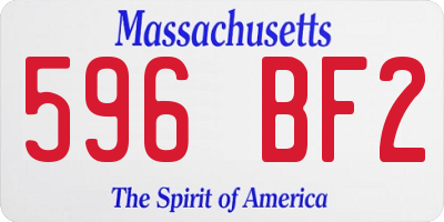 MA license plate 596BF2