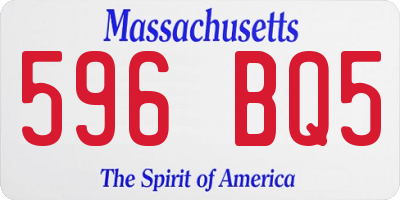MA license plate 596BQ5
