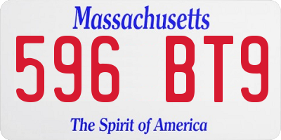 MA license plate 596BT9