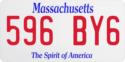 MA license plate 596BY6