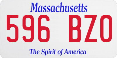 MA license plate 596BZ0