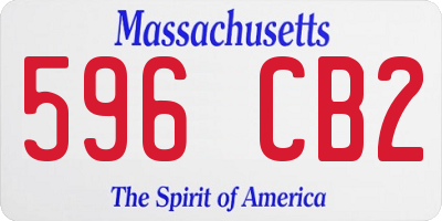 MA license plate 596CB2
