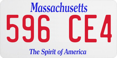 MA license plate 596CE4
