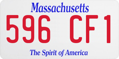 MA license plate 596CF1