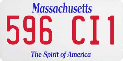 MA license plate 596CI1