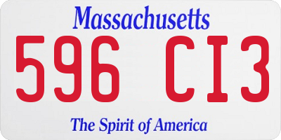 MA license plate 596CI3