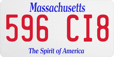 MA license plate 596CI8