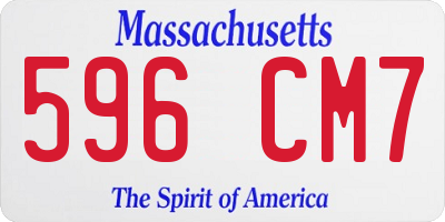 MA license plate 596CM7