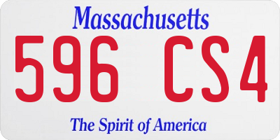 MA license plate 596CS4