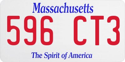 MA license plate 596CT3