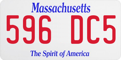 MA license plate 596DC5