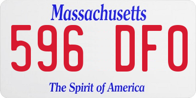 MA license plate 596DF0