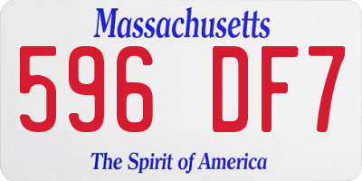 MA license plate 596DF7