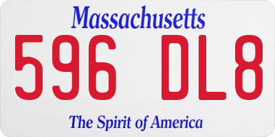 MA license plate 596DL8