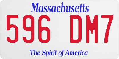 MA license plate 596DM7