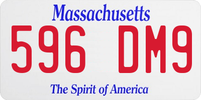 MA license plate 596DM9