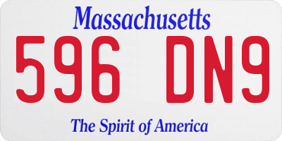 MA license plate 596DN9