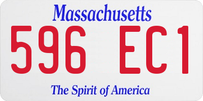 MA license plate 596EC1