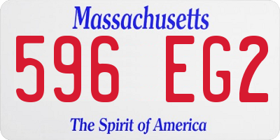 MA license plate 596EG2