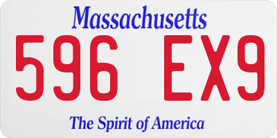 MA license plate 596EX9