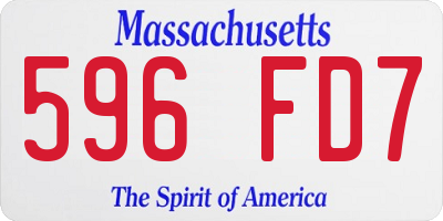 MA license plate 596FD7