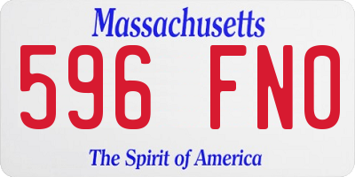 MA license plate 596FN0