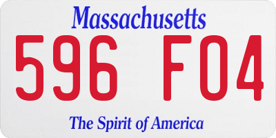 MA license plate 596FO4