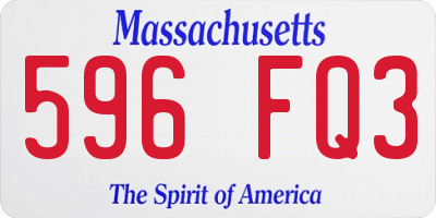 MA license plate 596FQ3