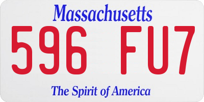 MA license plate 596FU7