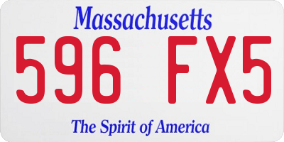 MA license plate 596FX5
