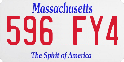 MA license plate 596FY4