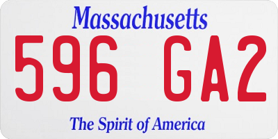 MA license plate 596GA2